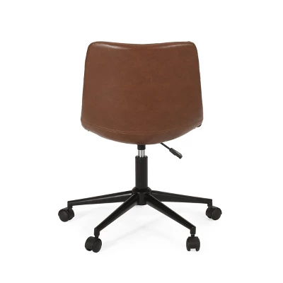 Jarvi Contemporary Upholstered Swivel Office Chair With Rolling Casters - Christopher Knight Home 7 Jarvi Contemporary Upholstered Swivel Office Chair With Rolling Casters - Christopher Knight Home - Image 7
