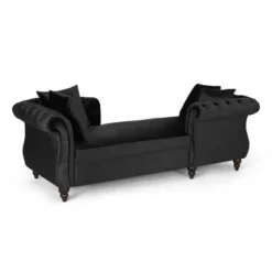 Houck Modern Glam Tufted Velvet Tete-A-Tete Chaise Lounge With Accent Pillows - Christopher Knight Home -Furniture Promotion Series GUEST 3803601d 0bac 474a 80eb 1e6208ee29e0