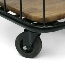 Colwill Modern Industrial Handcrafted Mango Wood Kitchen Cart With Wheels Natural/Black - Christopher Knight Home -Furniture Promotion Series GUEST 382a8fcc c258 490d be09 c1797f6bc98b