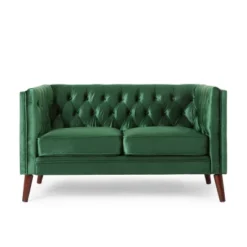 Holasek Contemporary Velvet Upholstered Tufted Loveseat - Christopher Knight Home -Furniture Promotion Series GUEST 39b0693e 270c 4280 8672 f449c8b77006