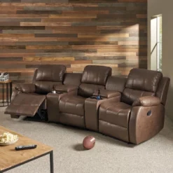 Meridan Contemporary Upholstered Theater Seating Reclining Sofa - Christopher Knight Home