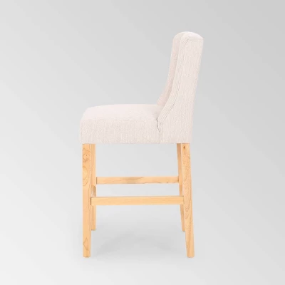 Set Of 2 Landria Button Tufted Wingback Counter Height Barstools - Christopher Knight Home 4 Set Of 2 Landria Button Tufted Wingback Counter Height Barstools - Christopher Knight Home - Image 4