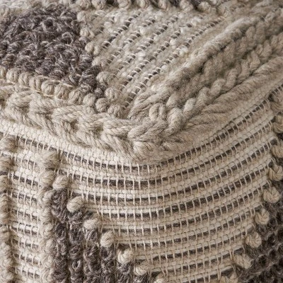 Tamsin Boho Handcrafted Cube Pouf Gray/Ivory - Christopher Knight Home 4 Tamsin Boho Handcrafted Cube Pouf Gray/Ivory - Christopher Knight Home - Image 4