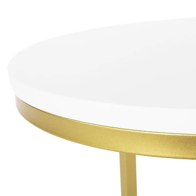 Ingersol Modern Glam C Shaped End Table White/Gold - Christopher Knight Home 6 Ingersol Modern Glam C Shaped End Table White/Gold - Christopher Knight Home - Image 6