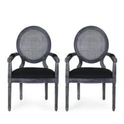 Set Of 2 Judith French Country Wood And Cane Upholstered Dining Chairs - Christopher Knight Home -Furniture Promotion Series GUEST 48c03a6b 8928 4c5b 8d47 3c78fb5b5f46