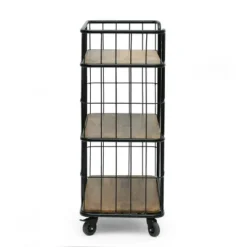 Colwill Modern Industrial Handcrafted Mango Wood Kitchen Cart With Wheels Natural/Black - Christopher Knight Home -Furniture Promotion Series GUEST 4958d289 91d5 4028 9b57 bbd7d2e5e7dc