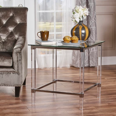 Orianna Square Side Table Clear - Christopher Knight Home 1 Orianna Square Side Table Clear - Christopher Knight Home
