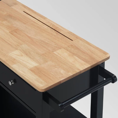 Cato Kitchen Cart Black - Christopher Knight Home 4 Cato Kitchen Cart Black - Christopher Knight Home - Image 4