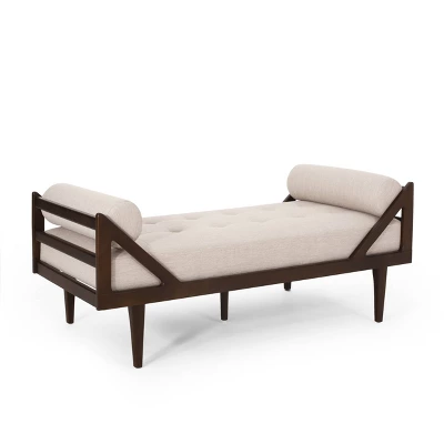 Rayle Contemporary Tufted Chaise Lounge With Rolled Accent Pillows - Christopher Knight Home 2 Rayle Contemporary Tufted Chaise Lounge With Rolled Accent Pillows - Christopher Knight Home - Image 2