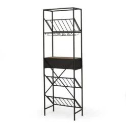 Boster Boho Industrial 21 Bottle Floor Wine Rack With Storage Natural/Black - Christopher Knight Home -Furniture Promotion Series GUEST 4e560d45 a088 4faf af45 25363c758e6b
