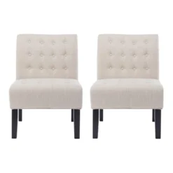 Set Of 2 Lewis Contemporary Fabric Tufted Slipper Chairs - Christopher Knight Home -Furniture Promotion Series GUEST 4edfd097 4620 4e1a 9d28 d29558870549