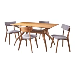 5pc Nissie Mid-Century Dining Set - Christopher Knight Home -Furniture Promotion Series GUEST 4f4cedb9 5ba3 4fe1 b9d9 1bf0c0169c4b
