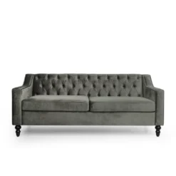 Knouff Modern Glam Tufted Velvet 3 Seater Sofa - Christopher Knight Home -Furniture Promotion Series GUEST 50cc4edd 83fc 4087 921c 1dc7b1f0fba7