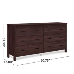 3pc Olimont Contemporary Double Dresser And Nightstand Set Walnut - Christopher Knight Home -Furniture Promotion Series GUEST 51b617fc a484 416a 8987 a5ad8a20b7fe