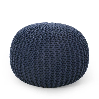 Nahunta Modern Knitted Cotton Round Pouf - Christopher Knight Home 12 Nahunta Modern Knitted Cotton Round Pouf - Christopher Knight Home - Image 12