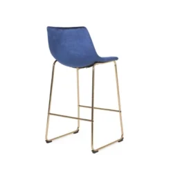 Cedric Modern Glam Velvet Counter Height Barstool Blue/Gold - Christopher Knight Home -Furniture Promotion Series GUEST 53d9568a e43d 4232 87c4 5ef81beca0d9