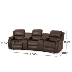 Meridan Contemporary Upholstered Theater Seating Reclining Sofa - Christopher Knight Home -Furniture Promotion Series GUEST 54795240 fe61 416a ab40 35510ffc0efb