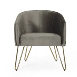 Grelton Modern Glam Velvet Club Chair With Hairpin Legs - Christopher Knight Home -Furniture Promotion Series GUEST 54874bc6 64a2 45db 8fce e09b555e208f