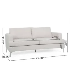 Dallin Contemporary Fabric 3 Seater Sofa Beige/Silver - Christopher Knight Home -Furniture Promotion Series GUEST 57765edc f9ee 43ca b6b7 76b235dbe9e7