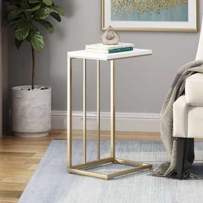 Durand Modern Glam End Table White - Christopher Knight Home 2 Durand Modern Glam End Table White - Christopher Knight Home - Image 2