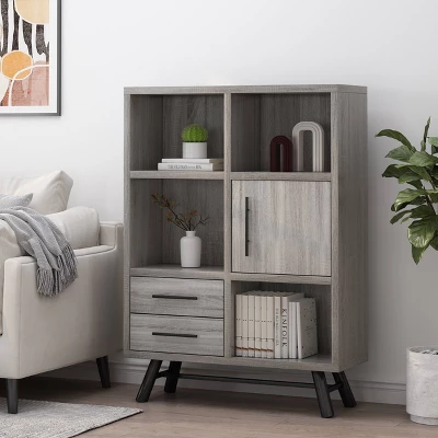 Hulbert Modern Industrial 6 Shelf Multi Functional Cabinet - Christopher Knight Home 1 Hulbert Modern Industrial 6 Shelf Multi Functional Cabinet - Christopher Knight Home