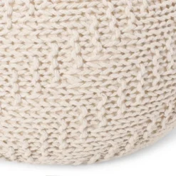 Barwick Modern Knitted Round Pouf Ivory - Christopher Knight Home -Furniture Promotion Series GUEST 5a11b0c8 5390 44cb a144 e37c95856665