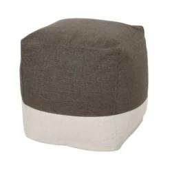 Tattnall Contemporary Two-Tone Fabric Cube Pouf - Christopher Knight Home -Furniture Promotion Series GUEST 5b61f176 f948 458b ae81 9bd6285a5198