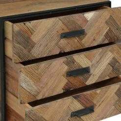 Burdine Handcrafted Boho Wood 3 Drawer Cabinet Natural/Black - Christopher Knight Home -Furniture Promotion Series GUEST 5bdd15e6 6a7d 4e26 a020 5f53995ee933