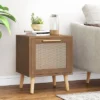 Hulett Contemporary End Table With Storage Walnut/Natural/Antique Gold - Christopher Knight Home