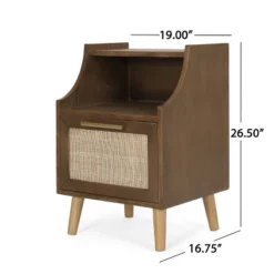 Boyes Contemporary End Table With Hutch Walnut/Natural/Antique Gold - Christopher Knight Home -Furniture Promotion Series GUEST 5eb048bf 25bf 4114 883e db96ef9506e7