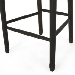 2pc Govan French Country Wooden Counter Height Barstools With Upholstered Seating Charcoal/Black - Christopher Knight Home -Furniture Promotion Series GUEST 5ee22bb4 2636 48d4 b89b 369a784362d7