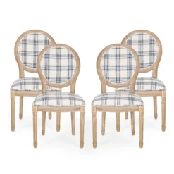 Set Of 4 Phinnaeus French Country Fabric Dining Chairs - Christopher Knight Home -Furniture Promotion Series GUEST 60735aea 8f6e 406b b7da 05f24b04227a
