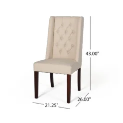 Set Of 2 Blount Wooden Dining Chairs With Fabric Cushions Beige/Natural Finish - Christopher Knight Home -Furniture Promotion Series GUEST 60cbe35a a7a1 4478 9895 91a52477dd77