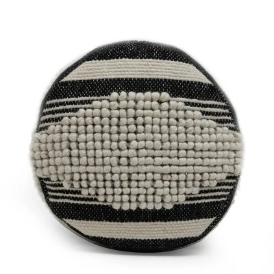 Lucknow Boho Handcrafted Fabric Cylinder Pouf - Christopher Knight Home 4 Lucknow Boho Handcrafted Fabric Cylinder Pouf - Christopher Knight Home - Image 4