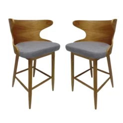 Set Of 2 Kamryn Mid Century Modern Barstool - Christopher Knight Home -Furniture Promotion Series GUEST 62e1e0ba 0d1c 4837 9430 a70ce2f958cb