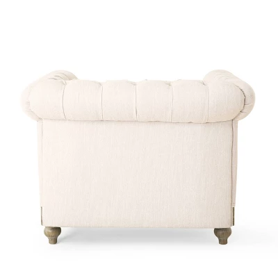 Castalia Chesterfield Tufted Fabric Club Chair With Nailhead Trim - Christopher Knight Home 5 Castalia Chesterfield Tufted Fabric Club Chair With Nailhead Trim - Christopher Knight Home - Image 5