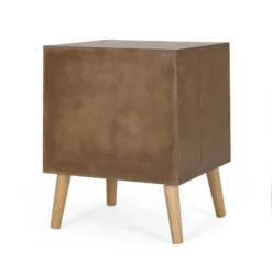 Hulett Contemporary End Table With Storage Walnut/Natural/Antique Gold - Christopher Knight Home -Furniture Promotion Series GUEST 65ef2105 9030 467b b628 cd3b7d52ffb0