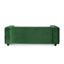 Sagewood Contemporary Velvet Tufted 3 Seater Sofa Emerald/Espresso - Christopher Knight Home -Furniture Promotion Series GUEST 66b05e50 6e19 473d 937a 8e9877762483