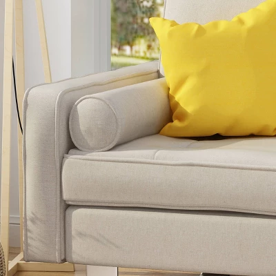 Typhaine Modern Fabric Chaise Loveseat Beige - Christopher Knight Home 2 Typhaine Modern Fabric Chaise Loveseat Beige - Christopher Knight Home - Image 2