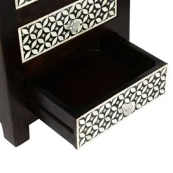 Benewah Handcrafted Boho 3 Drawer Mango Wood Nightstand Dark Walnut/Black/White - Christopher Knight Home -Furniture Promotion Series GUEST 68d6c893 ed64 41a2 8f87 c87ab1d863f4