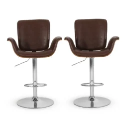 2pc Romer Mid Century Modern Bentwood Adjustable Swivel Counter Height Barstools - Christopher Knight Home -Furniture Promotion Series GUEST 6a6e52f7 1860 418c b983 d5cdd998dc8a