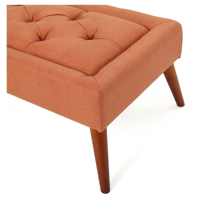 Dilwyn Tufted Ottoman - Orange - Christopher Knight Home 1 Dilwyn Tufted Ottoman - Orange - Christopher Knight Home