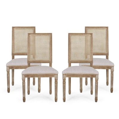 Set Of 4 Regina French Country Wood And Cane Upholstered Dining Chairs - Christopher Knight Home 14 Set Of 4 Regina French Country Wood And Cane Upholstered Dining Chairs - Christopher Knight Home - Image 14