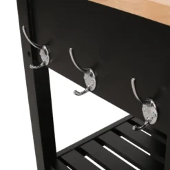 Byway Contemporary Kitchen Cart With Wheels Black/Natural - Christopher Knight Home -Furniture Promotion Series GUEST 70fd5057 c07a 42a4 907e b8aae2375dda