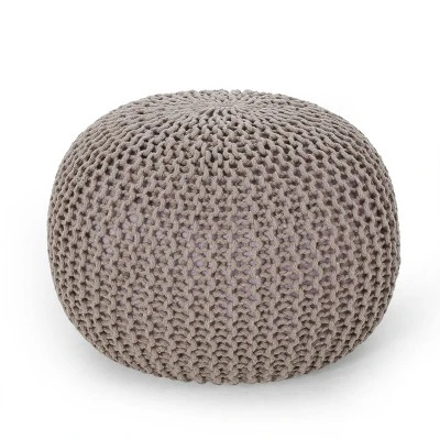 Nahunta Modern Knitted Cotton Round Pouf - Christopher Knight Home 9 Nahunta Modern Knitted Cotton Round Pouf - Christopher Knight Home - Image 9