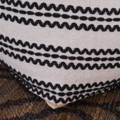 Chukar Contemporary Large Square Cotton Pouf Black/Natural - Christopher Knight Home -Furniture Promotion Series GUEST 736693ef dd15 48a4 9826 fba0fd538065