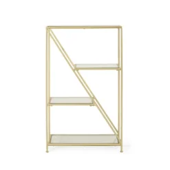 Kokesh Modern Glam Tempered Glass 3 Shelf Asymmetrical Bookcase Gold - Christopher Knight Home 11 Kokesh Modern Glam Tempered Glass 3 Shelf Asymmetrical Bookcase Gold - Christopher Knight Home -Furniture Promotion Series GUEST 76aac0ad 62b1 4356 b049 86166c87825f