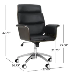 Cannonade Mid Century Modern Swivel Office Chair Black/Gray - Christopher Knight Home -Furniture Promotion Series GUEST 771ca58f 29b8 460f a11e 742e650a81df