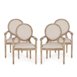 Set Of 4 Judith French Country Wood Upholstered Dining Chairs - Christopher Knight Home -Furniture Promotion Series GUEST 772ee0cd 252b 4ff7 a03f 22bdae7f579e