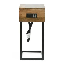 Oceola Modern Industrial Handcrafted Mango Wood C Shaped Side Table With Charging Port Natural/Black - Christopher Knight Home 12 Oceola Modern Industrial Handcrafted Mango Wood C Shaped Side Table With Charging Port Natural/Black - Christopher Knight Home -Furniture Promotion Series GUEST 7942104c 479a 4acc b804 da676b9fae50